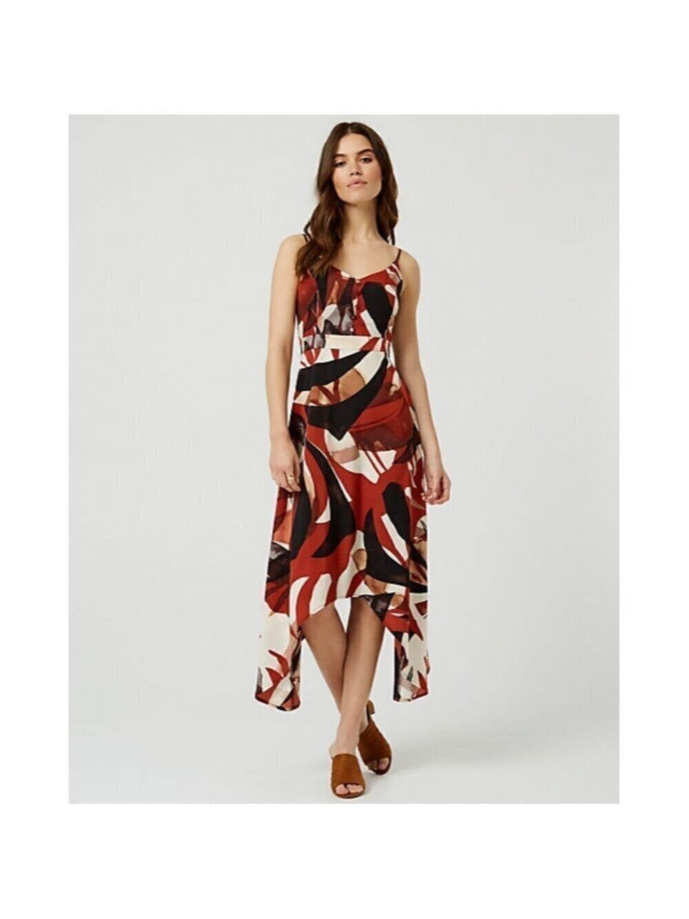 Le Chateau Abstract Print V-Neck Maxi Dress XXL